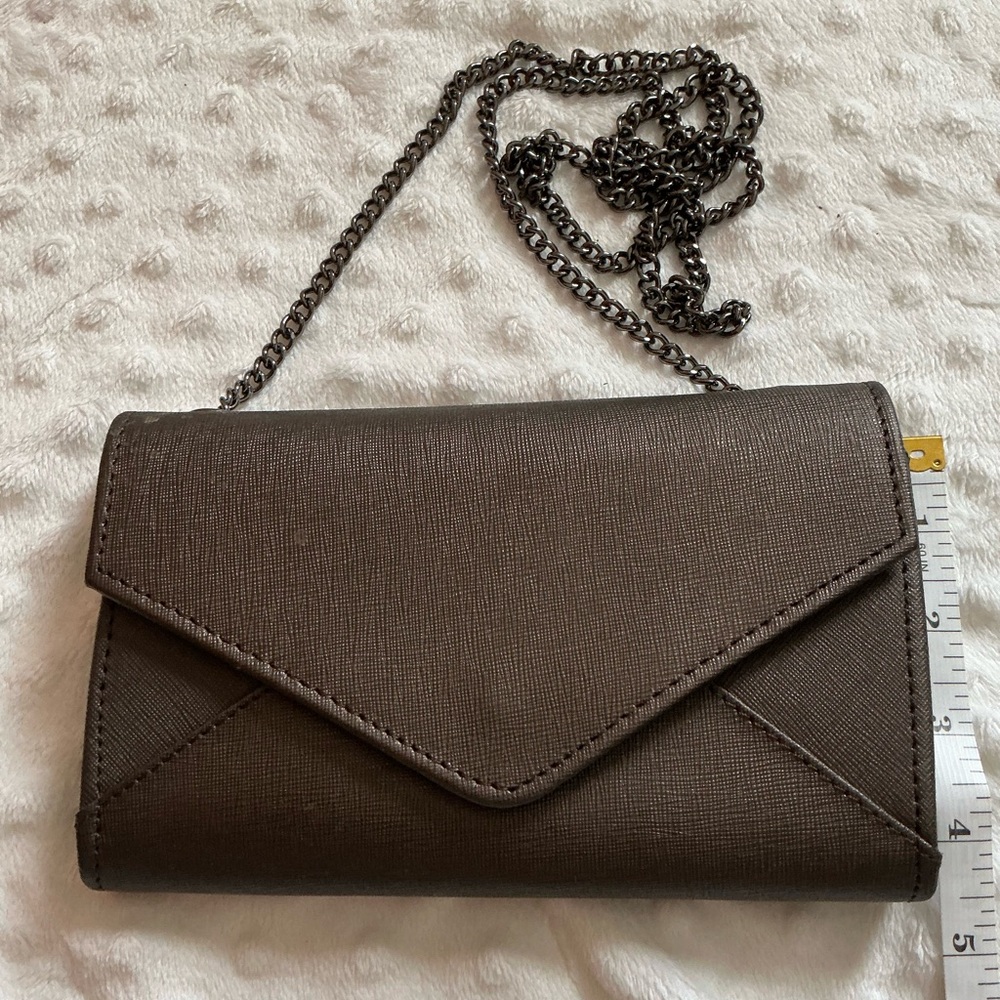 Barney’s New York Hannah Leather, chained link Crossbody Wallet